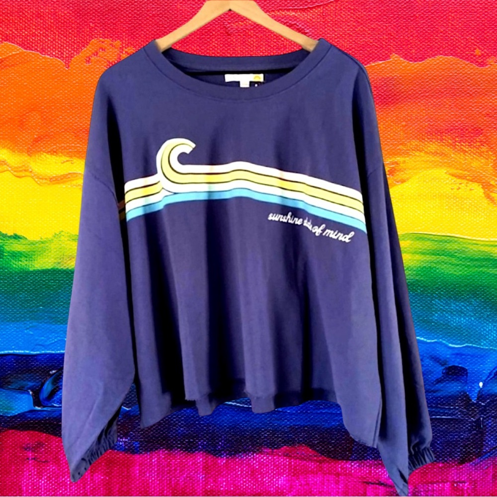🆕C&C California Women’s Navy Blue “Sunshine State of Mind” Sweatshirt❤️❤️3X